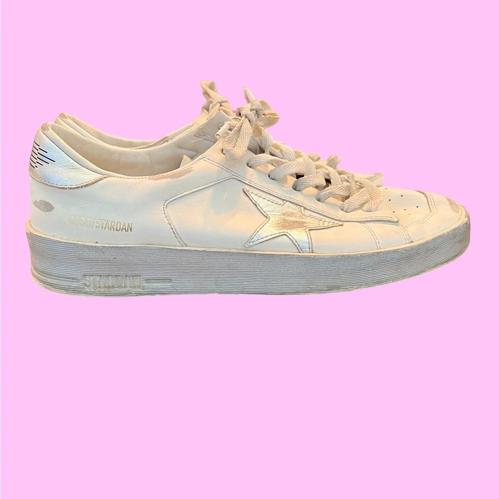 Golden Goose Stardan with silver metallic leather star and heel tab size 40 - Picture 9 of 12